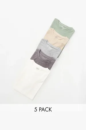 ASOS 5 pack crew neck t-shirts in multiple colors