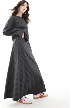 Object Volume midi skirt in pinstripe - part of a set