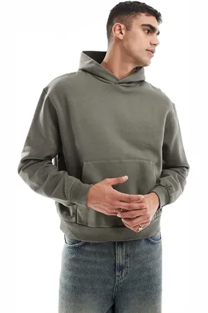 ASOS Premium heavyweight boxy oversized hoodie 400gsm in khaki