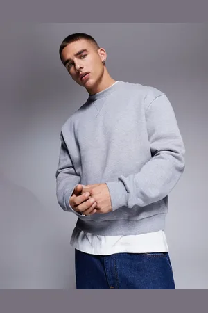 ASOS Premium heavyweight boxy oversized sweatshirt 400gsm in heather