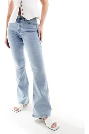 Topshop High rise Jamie flared jeans in bleach