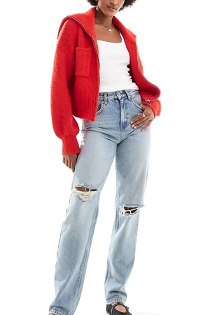 ONLY Robyn distressed straight leg jeans in light wash