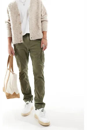 Ralph Lauren Slub canvas slim fit cargo pants in olive
