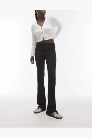 Topshop Skinny ribbed flared pants in