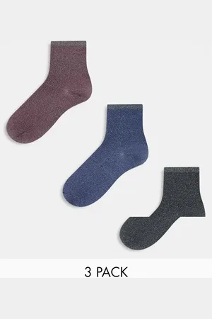 Pieces® 3-pack glitter socks in winter mix