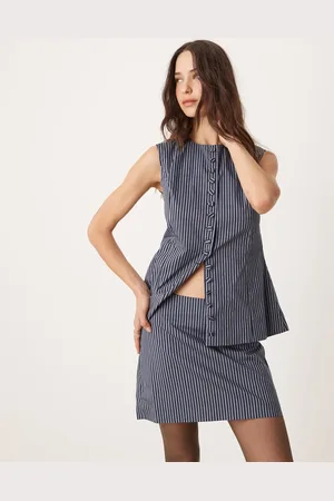 Glamorous Low rise mini skirt in dark stripe - part of a set