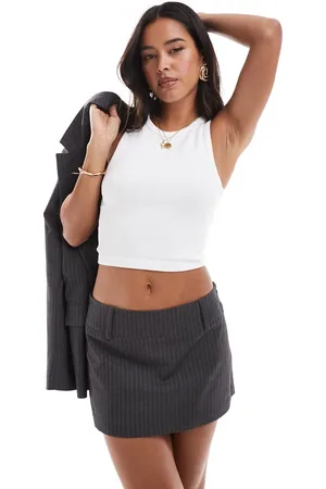 ONLY Mini skort in charcoal pinstripe - part of a set