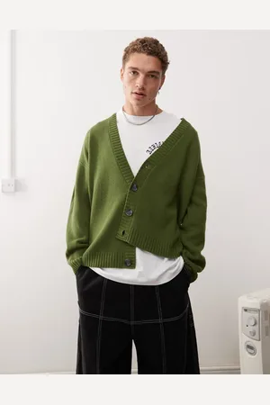 COLLUSION V-neck knit cardigan in olive