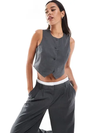 VERO MODA Short vest in dark melange - part of a set