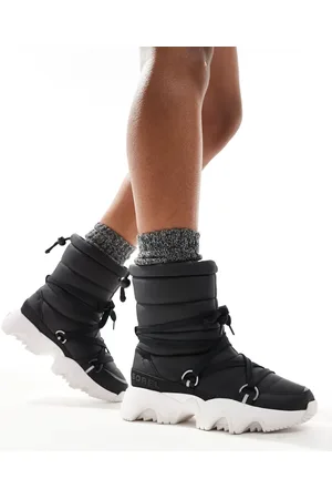 sorel Kinetic Impact NXT WP waterproof fleece lined puffer snow boots in and sea salt