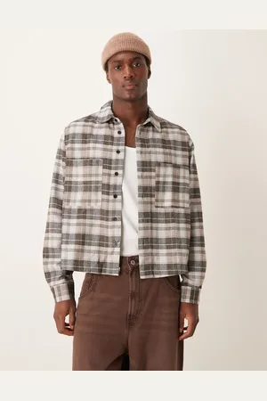 ASOS Oversized cropped shirt in check