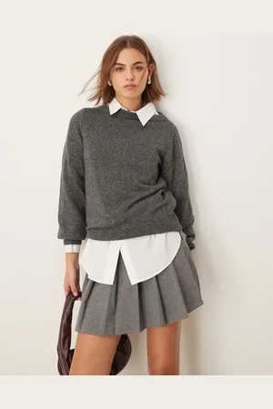 JDY Boat neck glitter sweater in dark