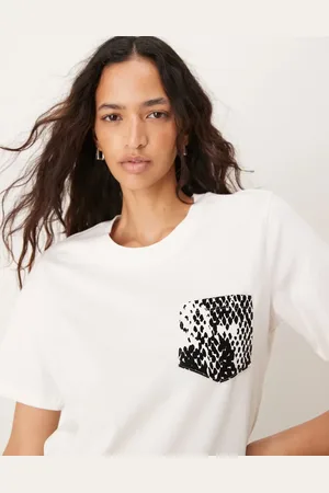 JDY Snake print pocket detail t-shirt in