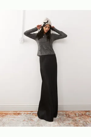 Monki Satin bias cut maxi skirt in