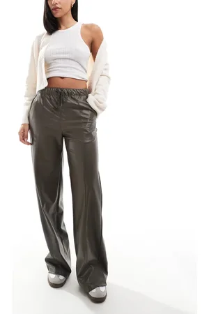 Pull&Bear Pull on faux leather pants in