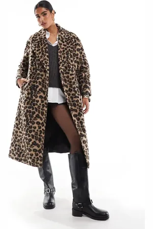 Stradivarius Longline coat in leopard