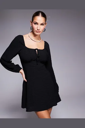 Lulus Ruched bust balloon sleeve mini dress in