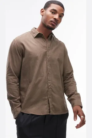 SELECTED Oversized shirt in dark tan