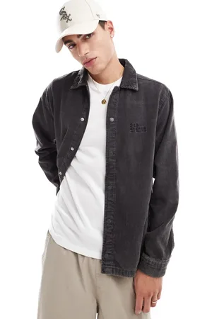 Only & Sons Relaxed fit cord overshirt in charcoal