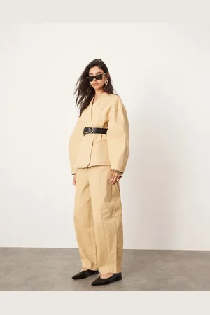 ASOS Twill barrel pants with pocket detail in light - part of a set