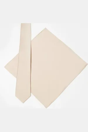 Twisted Tailor Tie & pocket square set in champagne
