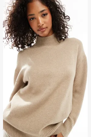 VERO MODA Premium oversized turtle neck sweater in beige