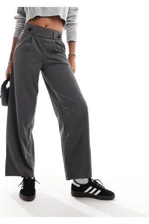 JDY High waisted crop wide leg tailored pants in dark