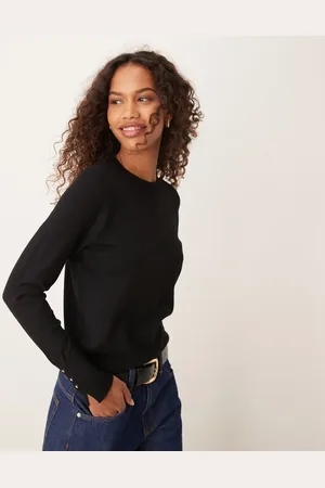 JDY Knit sweater with sleeve button detail in