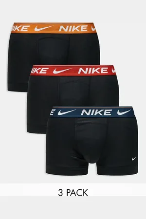 Nike Dri-FIT ultra comfort 3 pack briefs with colored waistband in orange/red/navy