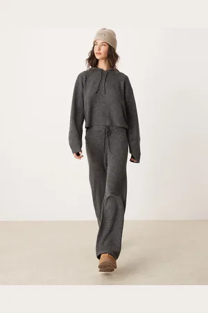 JDY Knit pants in charcoal - part of a set