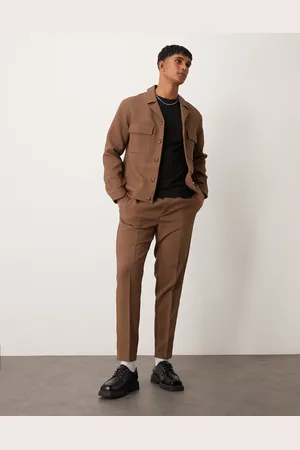 ASOS Tapered smart pull on pants in rib - part of a set