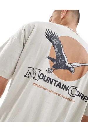 Only & Sons T-shirt with eagle back print in stone