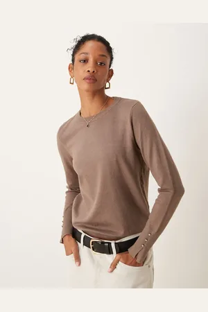 JDY Knit sweater with sleeve button detail in