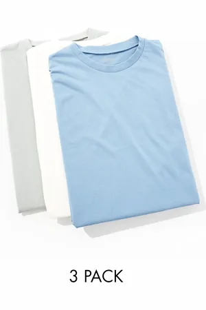 ASOS 3 pack crew neck t-shirts in multiple colors