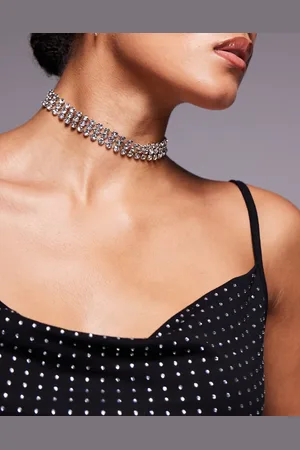 ASOS Choker necklace with round crystal design in tone