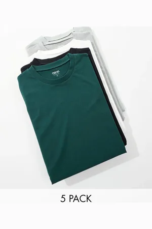 ASOS 5 pack crew neck t-shirts in multiple colors