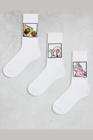 ASOS 3 pack socks with Spongebob characters in