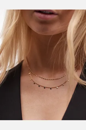 Topshop Nelle multi row necklace in tone