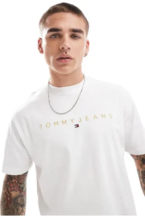 Tommy Hilfiger Gold linear logo T-shirt in