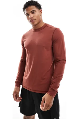 ASOS Icon performance jersey quick dry long sleeve training top in rust