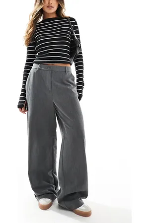 Pieces® Wide leg dad pants with belt loops in