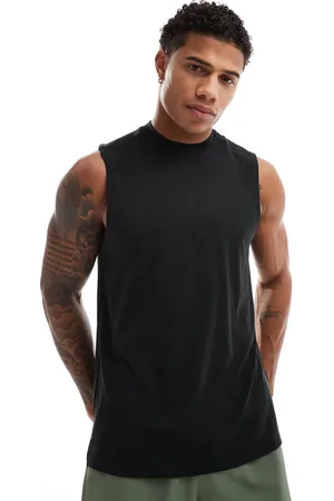 ASOS Icon performance jersey quick dry drop armhole training tank top in