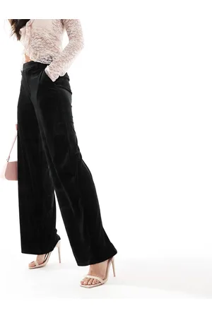 Object Tailored wide leg velvet pants in