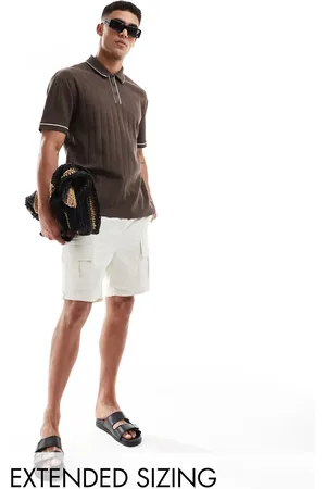 ASOS Relaxed ribbed polo with white tipping in