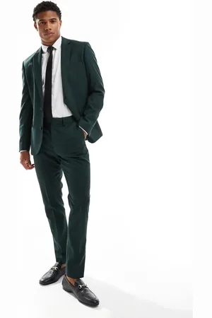 ASOS Skinny suit pants in dark herringbone