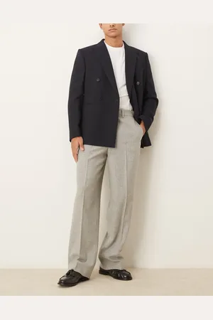 ASOS Smart wide leg wool blend pants in light pinstripes
