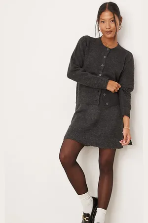VILA Knit mini skirt in dark - part of a set