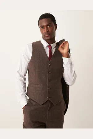ASOS Slim suit vest in wool mix flannel