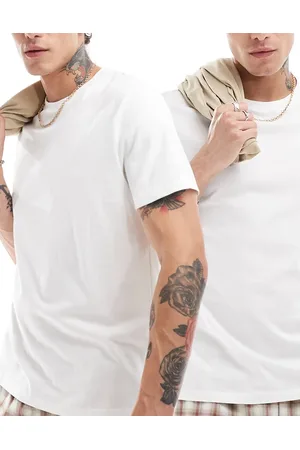 ASOS 2 pack crew neck t-shirts in white