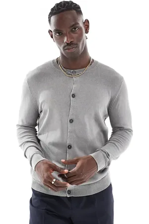 ASOS Knit washed crew neck cardigan in
